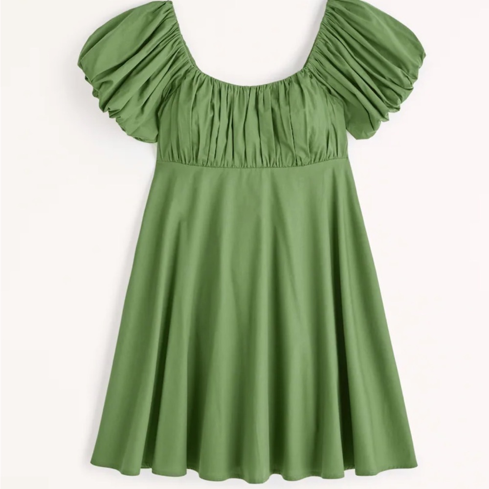 Abercrombie Ruched Puff Sleeve Mini Dress